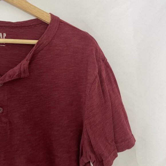 Gap lived- in red men's large t-shirt summer top burgundy cotton lightweight - Picture 2 of 7